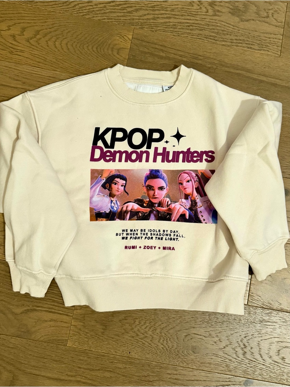 Zara Cream KPOP Demon Hunters Graphic Sweatshirt